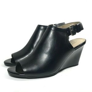 Bandolino Peep Toe Wedge Sling Back